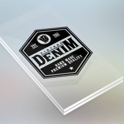 Denim Hexagon badge.